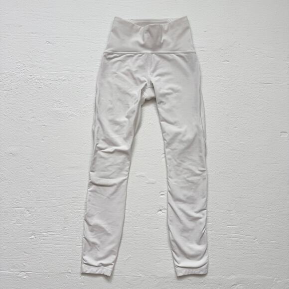 Lululemon Train Times 7/8 Pant 25” Off White Mesh Panel Leggings, Size 2 - Picture 1 of 9